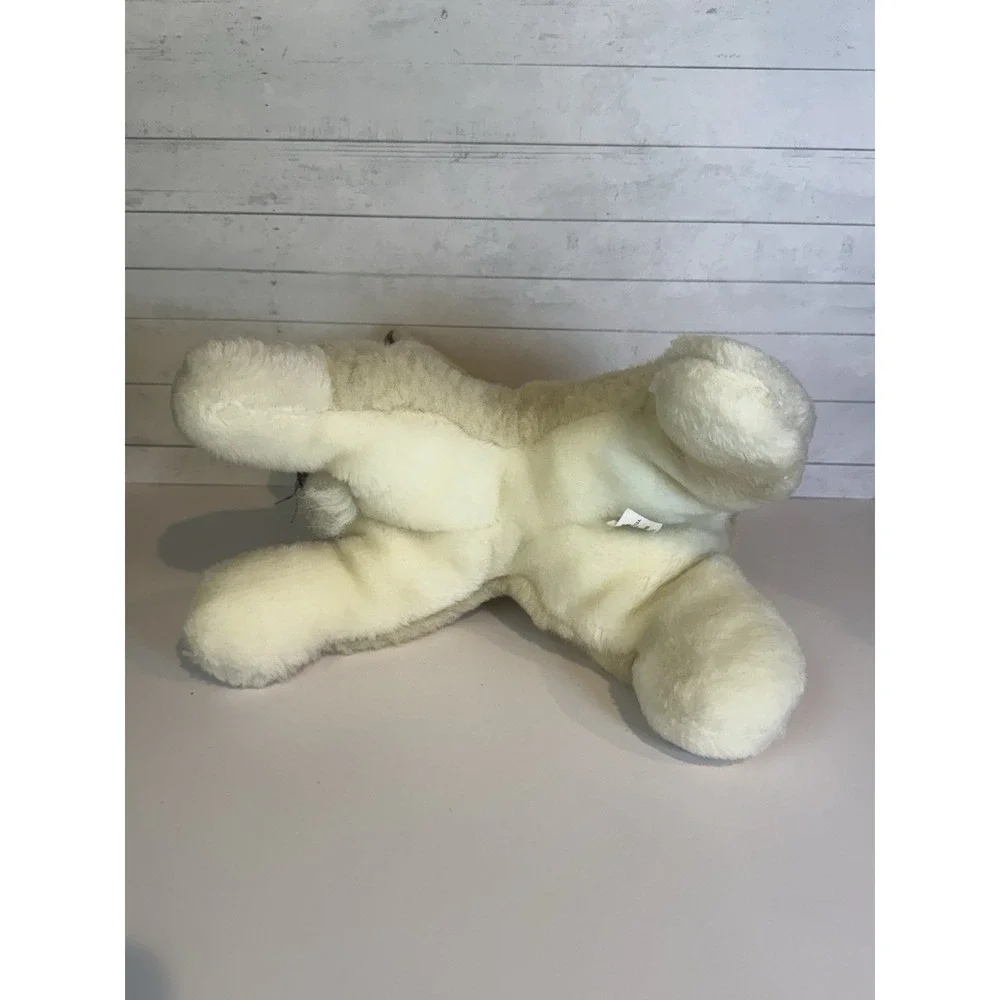 Vintage Tonka Pound Purries White Persian Cat Plush Stuffed Animal Pink Ribbon